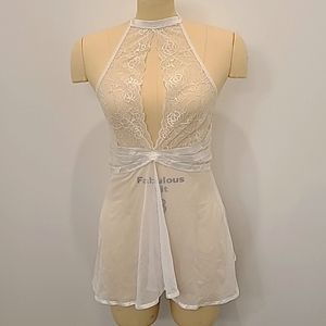 NWOT White Halter Negligee